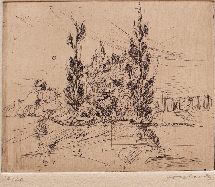 Wieland Förster - Landschaft - Radierung - 1983