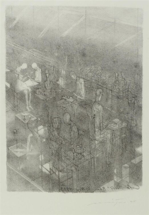 Rolf Münzner - Café-Treff - 1995 - Schablithografie