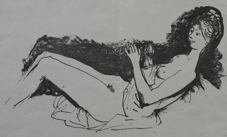 Waldemar Grzimek - Liegender weiblicher Akt - Lithografie - 1960