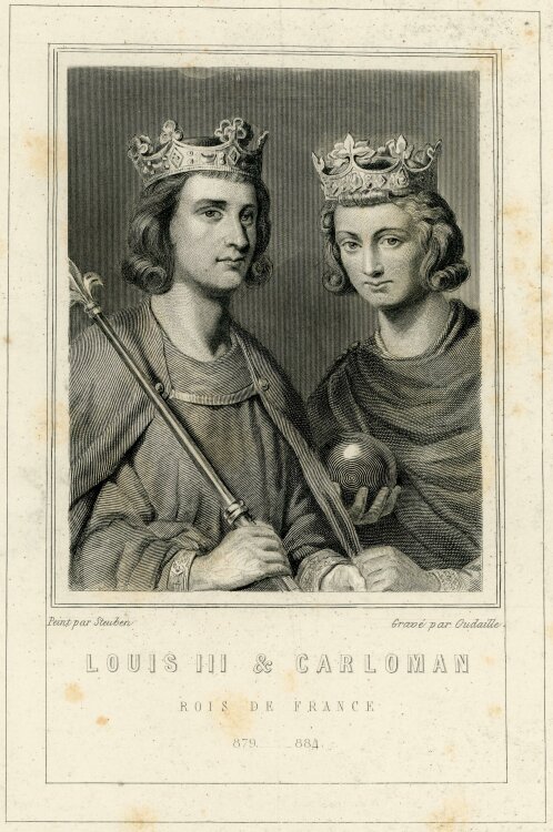 unbekannt - Bildnis des Louis III & Carloman -...