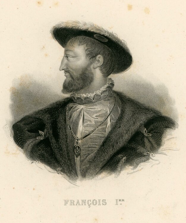 unbekannt - Bildnis des  François I. - Stahlstich...