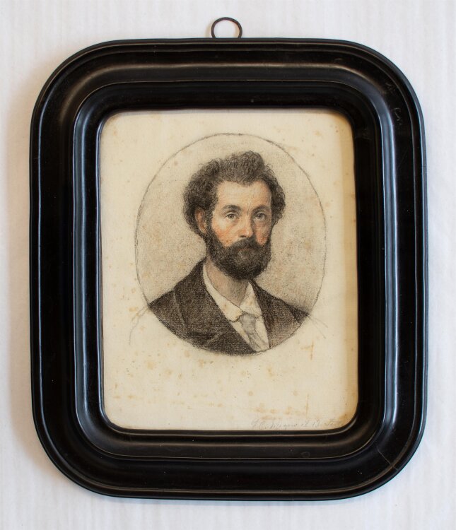 Cesare Ferreri - Selbstporträt - 1848 - kolorierte Kohlestiftzeichnung
