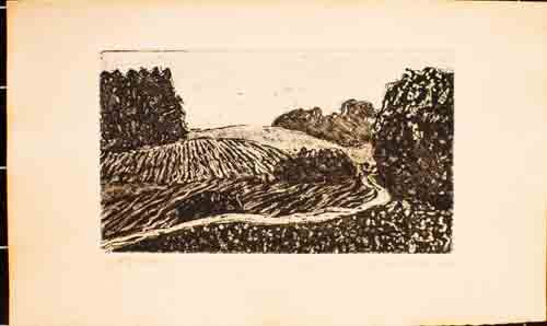 Friedrich Henkel - Herbstliche Äcker - Radierung - 1966