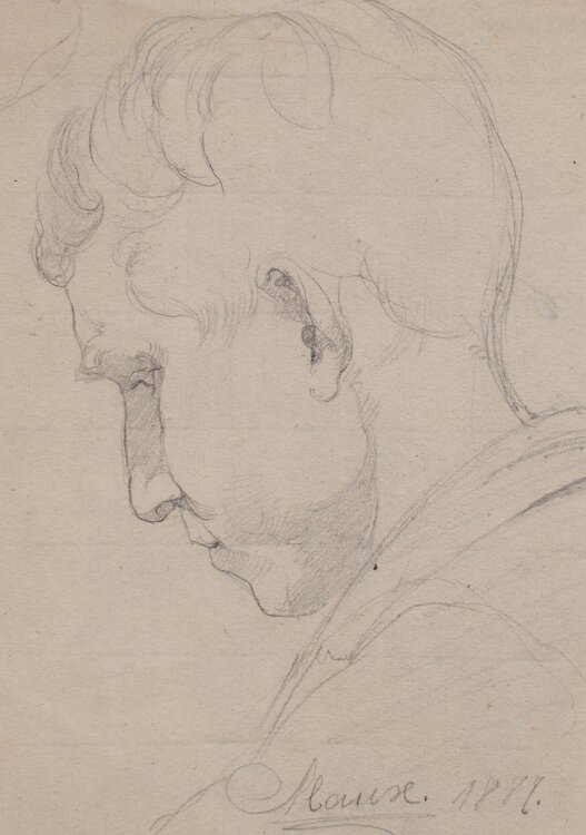 Johannes Hanse - Porträt eines Jungen mit Hut - Bleistiftzeichnung - 1886