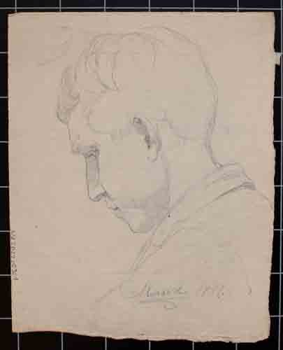 Johannes Hanse - Porträt eines Jungen mit Hut - Bleistiftzeichnung - 1886