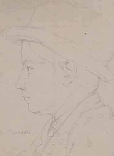 Johannes Hanse - Porträt eines Jungen mit Hut -...