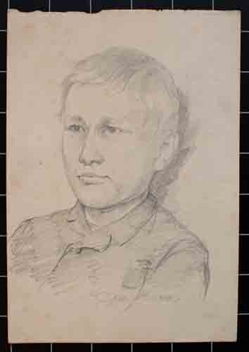 Johannes Hanse - Porträt eines jungen Mannes - Bleistiftzeichnung - um 1880
