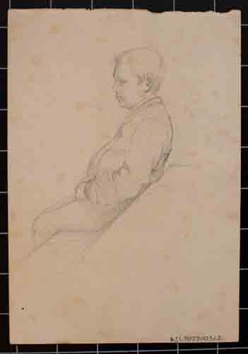 Johannes Hanse - Porträt eines jungen Mannes - Bleistiftzeichnung - um 1880