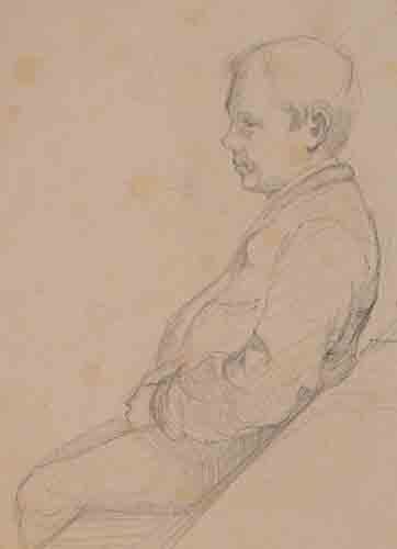 Johannes Hanse - Porträt eines jungen Mannes - Bleistiftzeichnung - um 1880