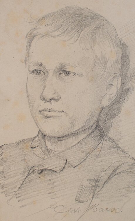 Johannes Hanse - Porträt eines jungen Mannes - Bleistiftzeichnung - um 1880