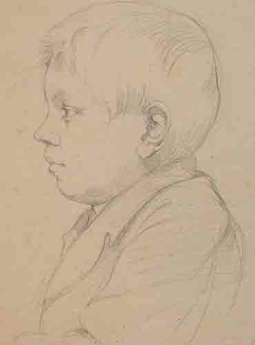 Johannes Hanse - Kinderportrait - Bleistiftzeichnung - um...