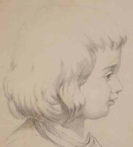 Johannes Hanse - Kinderkopf - Bleistiftzeichnung - um 1880