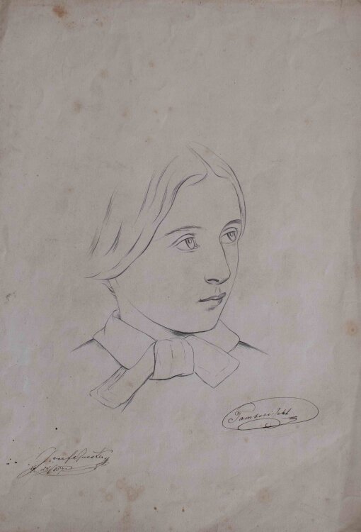Josef Chueste - Tambosi-Tochter (München) - Bleistiftzeichnung - 1885