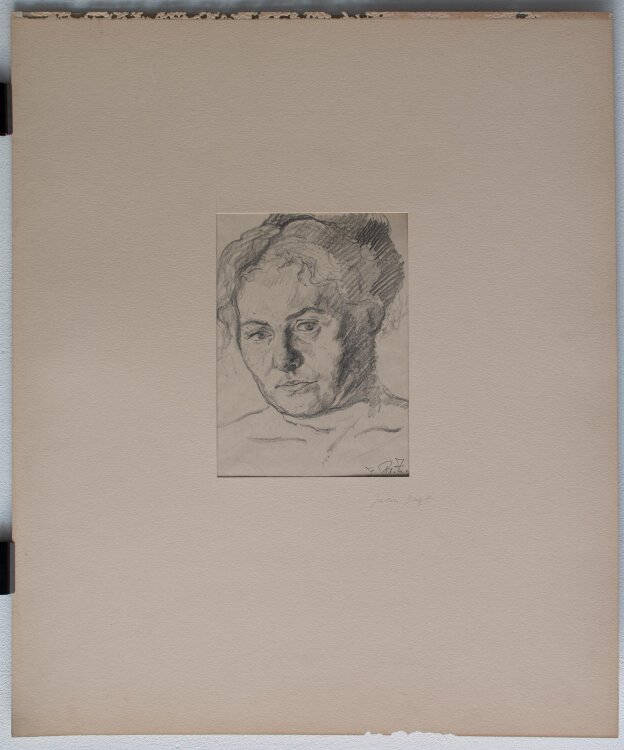 Fritz Zalisz - Weibliches Porträt (Grete Krumbein) - Bleistift - o.J.