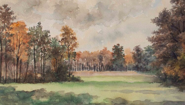 Gustav Kastner - Herbstlandschaft - Aquarell - o.J.