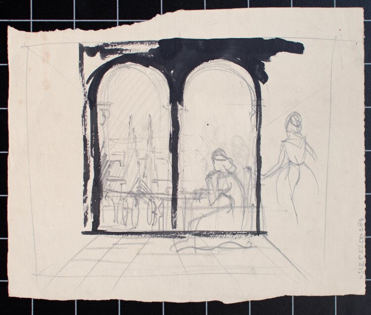 Georg Johann Köhler - Reiterin (Silhouette) - Zeichnung, Illustration - um 1920