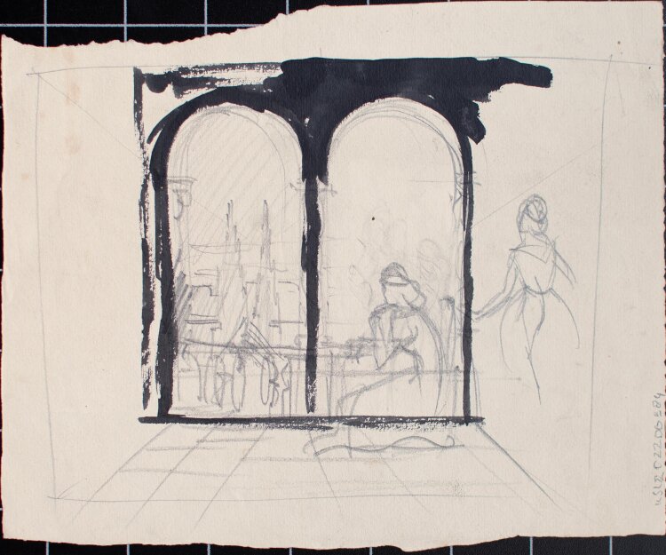 Georg Johann Köhler - Reiterin (Silhouette) - Zeichnung, Illustration - um 1920