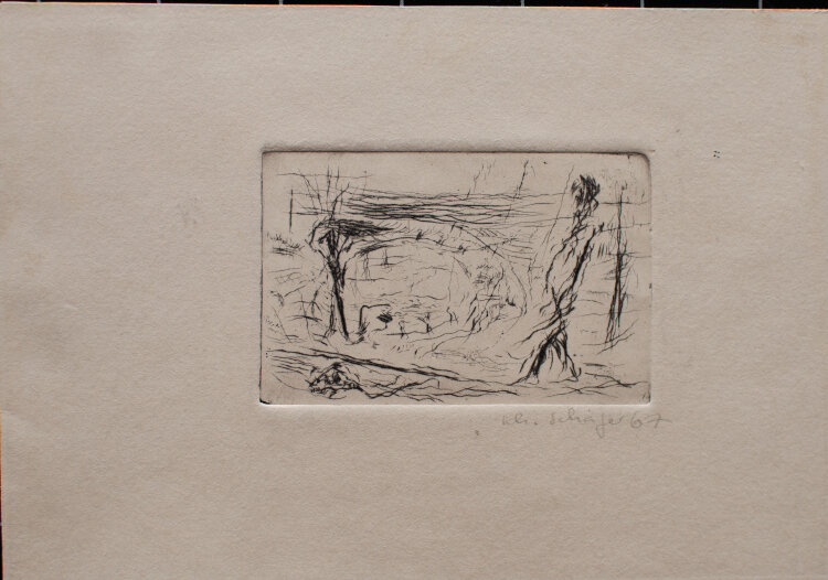 Karl-Heinz Schäfer - Spaziergang - Kaltnadelradierung - 1967