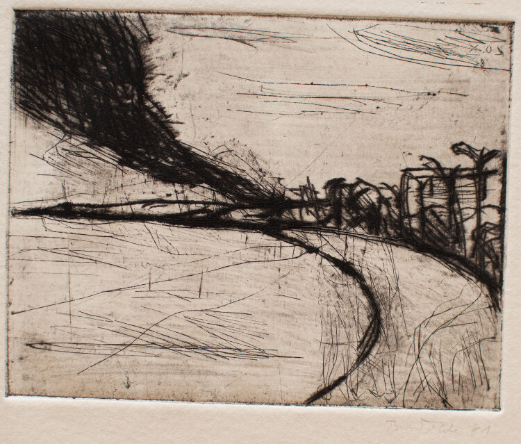 Berndt Wilde - Rauch über Baku (II) - Radierung - 1981