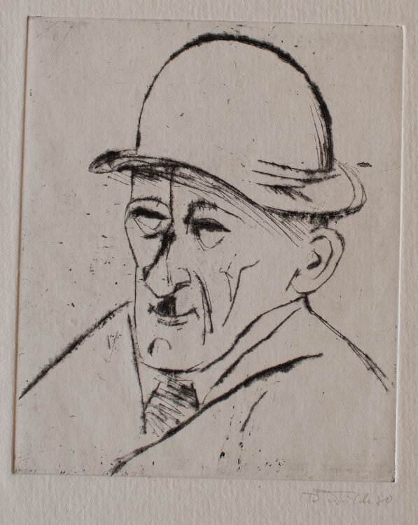 Berndt Wilde - Porträt eines Herrn mit Hut -...