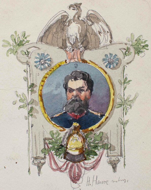 Johannes Hanse - Männliches Porträt (Ornament)...