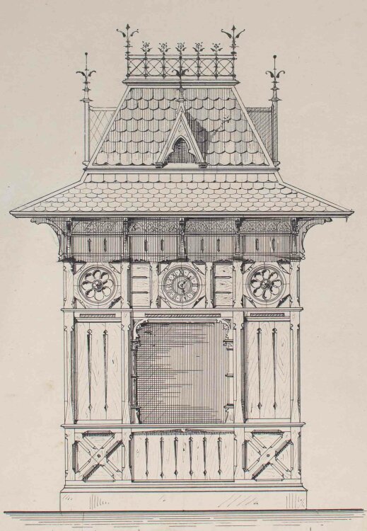 Fin Horn (ke) - Kiosk Entwurf - Zeichnung - um 1880