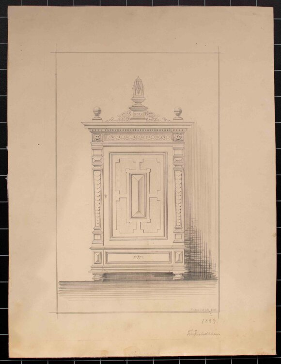 Fin Knüdsen - Schrank (NORA Stil) - Zeichnung - 1889