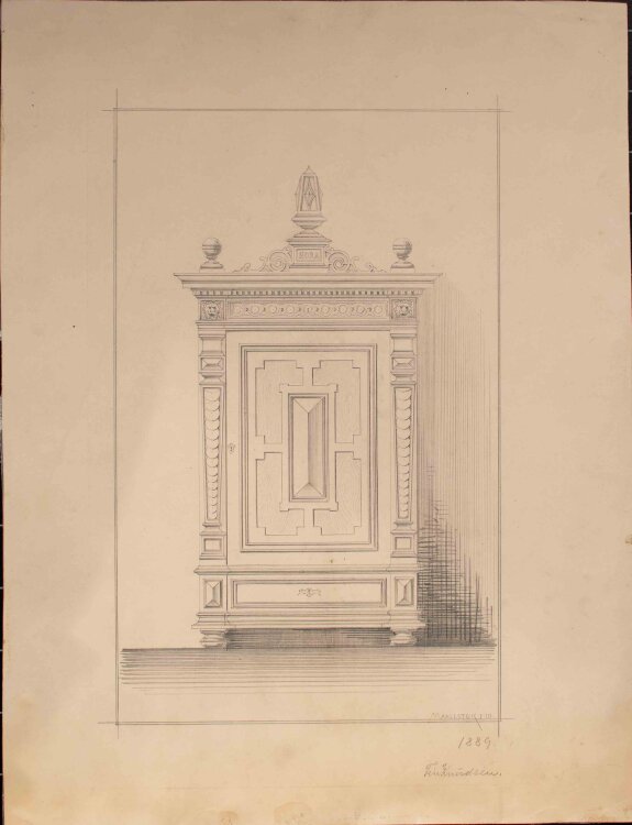 Fin Knüdsen - Schrank (NORA Stil) - Zeichnung - 1889