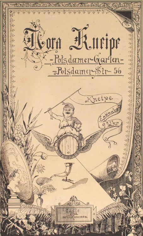 H. Bücher - NORA Kneipe Plakatentwurf - Zeichnung - um 1880