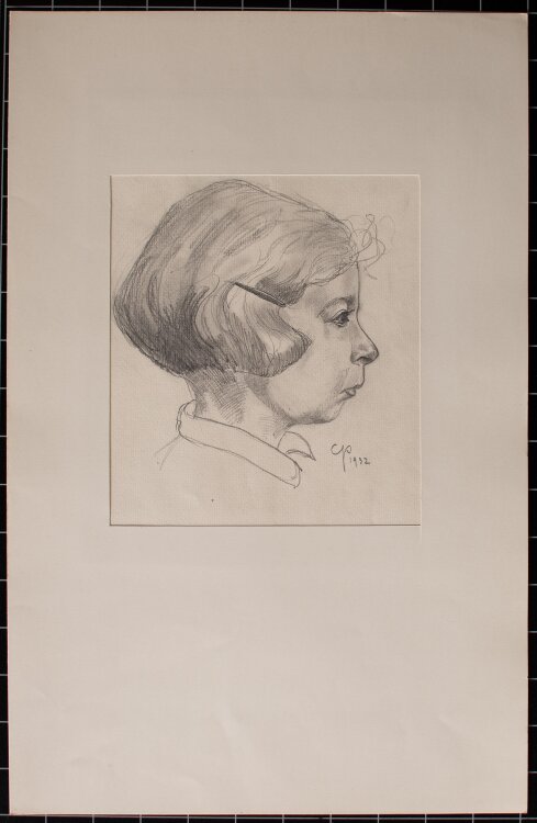 Monogrammist C.P. - Mädchenkopf - Bleistiftzeichnung - 1932