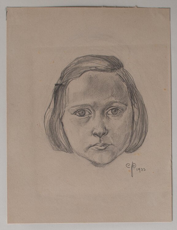 Monogrammist C.P. - Mädchenkopf - Bleistiftzeichnung - 1933