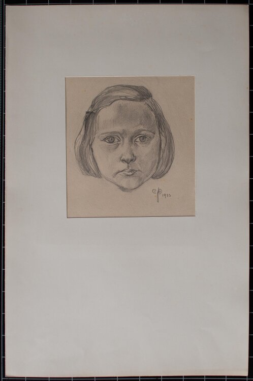 Monogrammist C.P. - Mädchenkopf - Bleistiftzeichnung - 1933