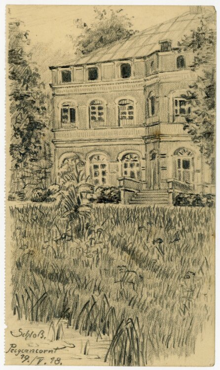 unbekannt - Schloss Pecgcancornt - Bleistiftzeichnung - 1918