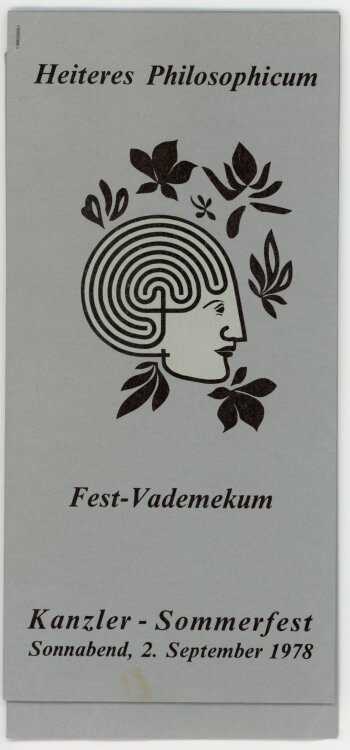Fest-Vademekum - Kanzler-Sommerfest - Programm  - 2.9.1978