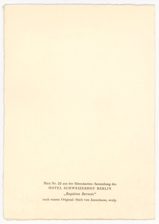Hotel Schweizerhof - Umschlag Menükarte