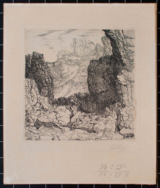 Edmund Steppes - Gebirgslandschaft - Radierung - o.J.