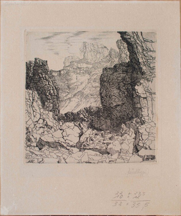 Edmund Steppes - Gebirgslandschaft - Radierung - o.J.