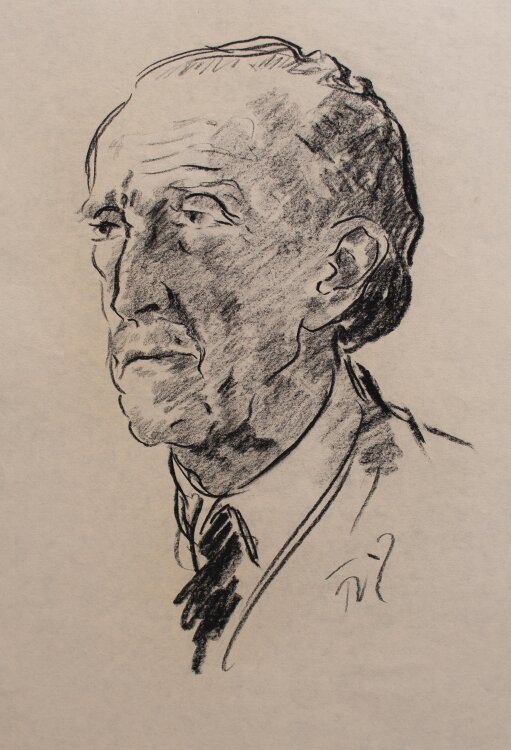 Fritz Zalisz - Porträt Professor W. Niemann (?) - Kohle - o.J.