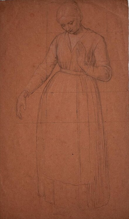 Carl Müller - Stehende Frau (Studie) -...