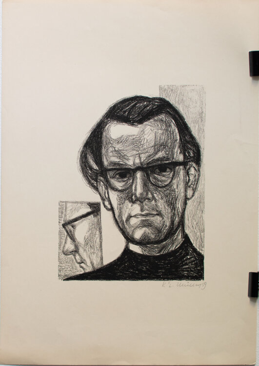 Karl Erich Müller - Männerporträt - Lithografie - 1959