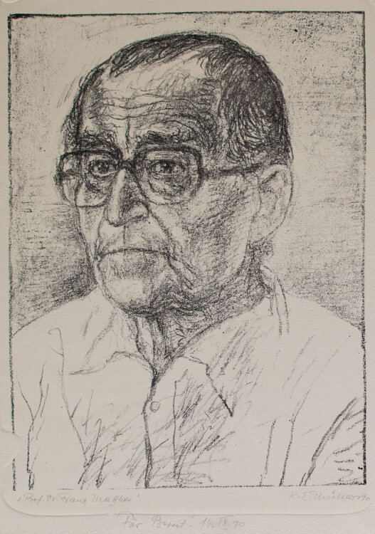 Karl Erich Müller - Prof. Dr. Franz Mathes - Lithografie - 1990