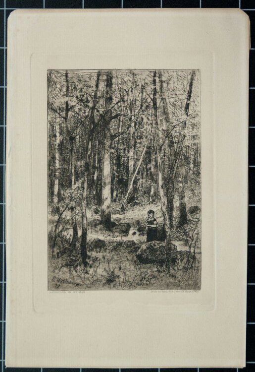 Eduard Weichberger - Mädchen im Wald - 1911 - Radierung