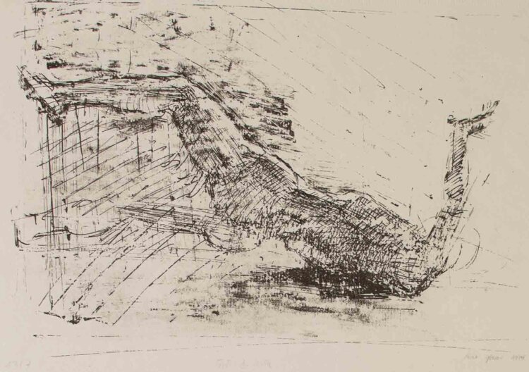Max Görner - Absturz - Lithografie - 1975