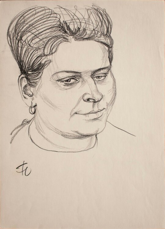 Unbekannter Künstler - Weibliches Porträt - Bleistiftzeichnung - o.J.
