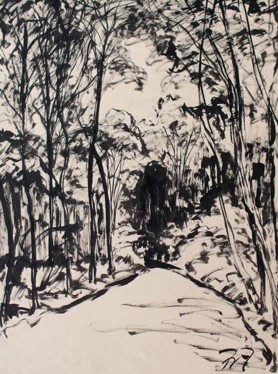Fritz Zalisz - Waldweg - Tusche - o.J.