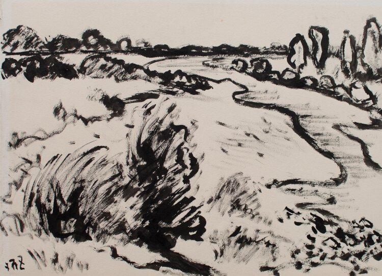 Fritz Zalisz - An der Mulde (Sachsen) - Tusche - o.J.