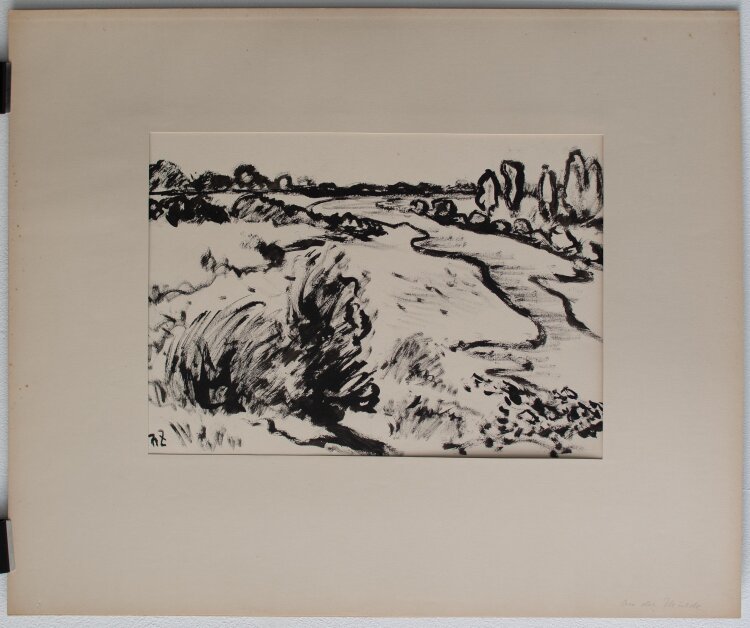 Fritz Zalisz - An der Mulde (Sachsen) - Tusche - o.J.
