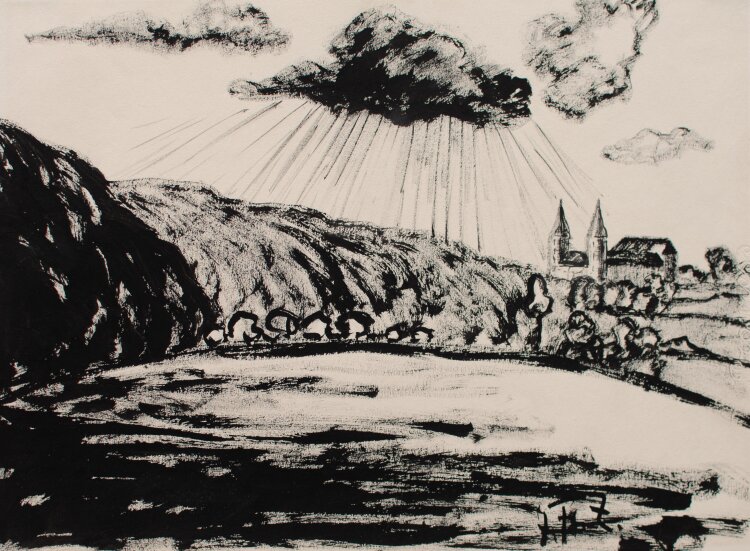Fritz Zalisz - Schloß Rochlitz (Sachsen) - Tusche - o.J.