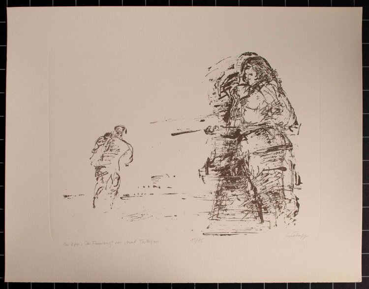 Bernt Wilke - Der Oper Der Feuerring von Awet Terterjan (1967) - Lithografie - 1977