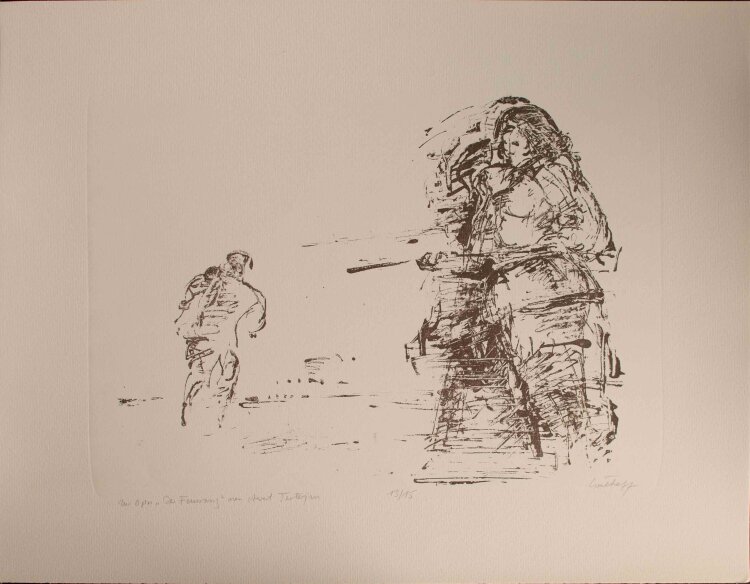 Bernt Wilke - Der Oper Der Feuerring von Awet Terterjan (1967) - Lithografie - 1977